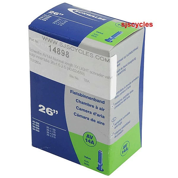 Schwalbe Tyres Schwalbe AV14A XXLight Schrader Tube - 26" Tyres - 40-559 To 54-559 3 Schwalbe Tyres Schwalbe AV14A XXLight Schrader Tube - 26" Tyres - 40-559 To 54-559