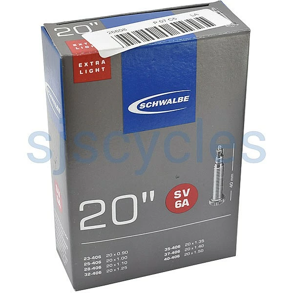 Schwalbe Tyres Schwalbe SV6A XLight Presta Tube - 20" Tyres - 23-406 To 40-406 3 Schwalbe Tyres Schwalbe SV6A XLight Presta Tube - 20" Tyres - 23-406 To 40-406
