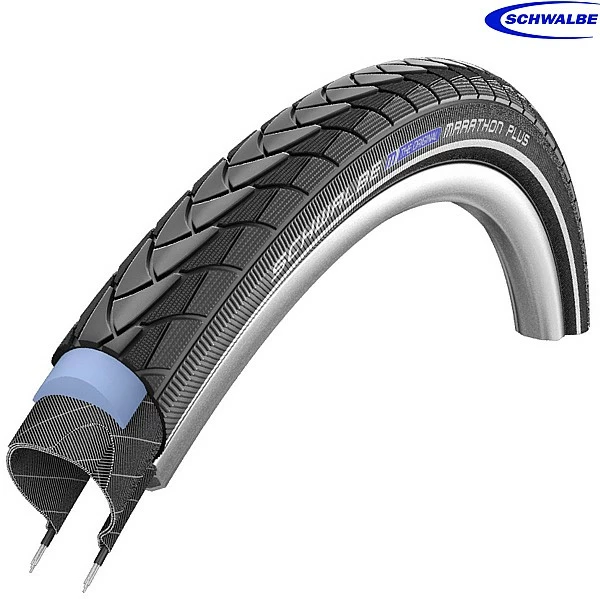 Schwalbe Tyres Schwalbe Marathon Plus HS440 Tyre With Reflex - 20 X 1.75 Inch 47-406 3 Schwalbe Tyres Schwalbe Marathon Plus HS440 Tyre With Reflex - 20 X 1.75 Inch 47-406