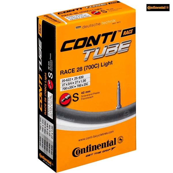 Continental Race 28 Light Presta Tube - 700c/27" Tyres - 20-622 To 25-630 3 Continental Race 28 Light Presta Tube - 700c/27" Tyres - 20-622 To 25-630