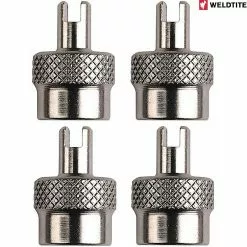 Weldtite Plated Metal Schrader Valve Key Dust Caps