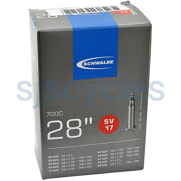 Schwalbe Tyres Schwalbe SV17 Presta Tube - 700c/27"/28" Tyres - 40-609 28-622 To 47-622 32-630 & 40-635 3 Schwalbe Tyres Schwalbe SV17 Presta Tube - 700c/27"/28" Tyres - 40-609 28-622 To 47-622 32-630 & 40-635