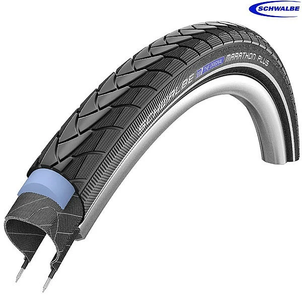 Schwalbe Tyres Schwalbe Marathon Plus HS440 Tyre With Reflex - 26 X 2.00 Inch 50-559 3 Schwalbe Tyres Schwalbe Marathon Plus HS440 Tyre With Reflex - 26 X 2.00 Inch 50-559