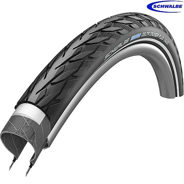 Schwalbe Tyres Schwalbe Delta Cruiser Plus HS392 Tyre With Reflex - 24 X 1 3/8 Inch 37-540 3 Schwalbe Tyres Schwalbe Delta Cruiser Plus HS392 Tyre With Reflex - 24 X 1 3/8 Inch 37-540