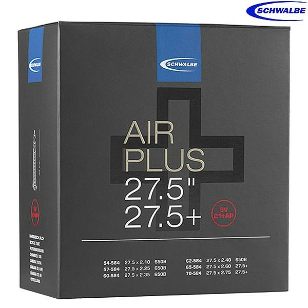 Schwalbe Tyres Schwalbe SV21+AP Presta Air Plus Tube - 27.5" / 650B Tyres - 54-584 To 70-584 3 Schwalbe Tyres Schwalbe SV21+AP Presta Air Plus Tube - 27.5" / 650B Tyres - 54-584 To 70-584